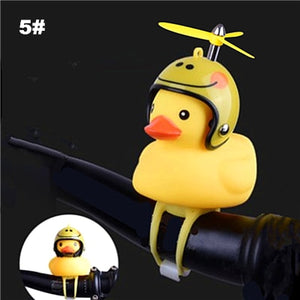 Open image in slideshow, Bicycle Bell with Light Small Yellow Broken Wind Duck Helmet
